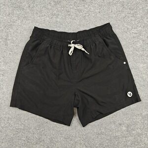 Vuori Swim Shorts Mens Medium Black Lined Trunks Elastic Waist Quick Dry Beach